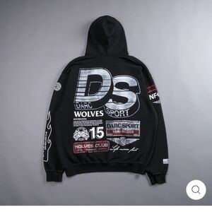 REDLINE "VINTAGE PIERCE" HOODIE IN BLACK SIZE LARGE